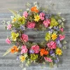 Stocking / Skirt^Raz 24" Mixed Geranium Poppy Wreath