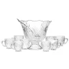 Glass^Godinger 10 Piece Set Includes Bowl, Ladle, And 8 Cups