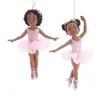 Kurt S Adler African Ballerina Girl Ornaments, Set/2, E0481, Kurt Adler Flash Sale