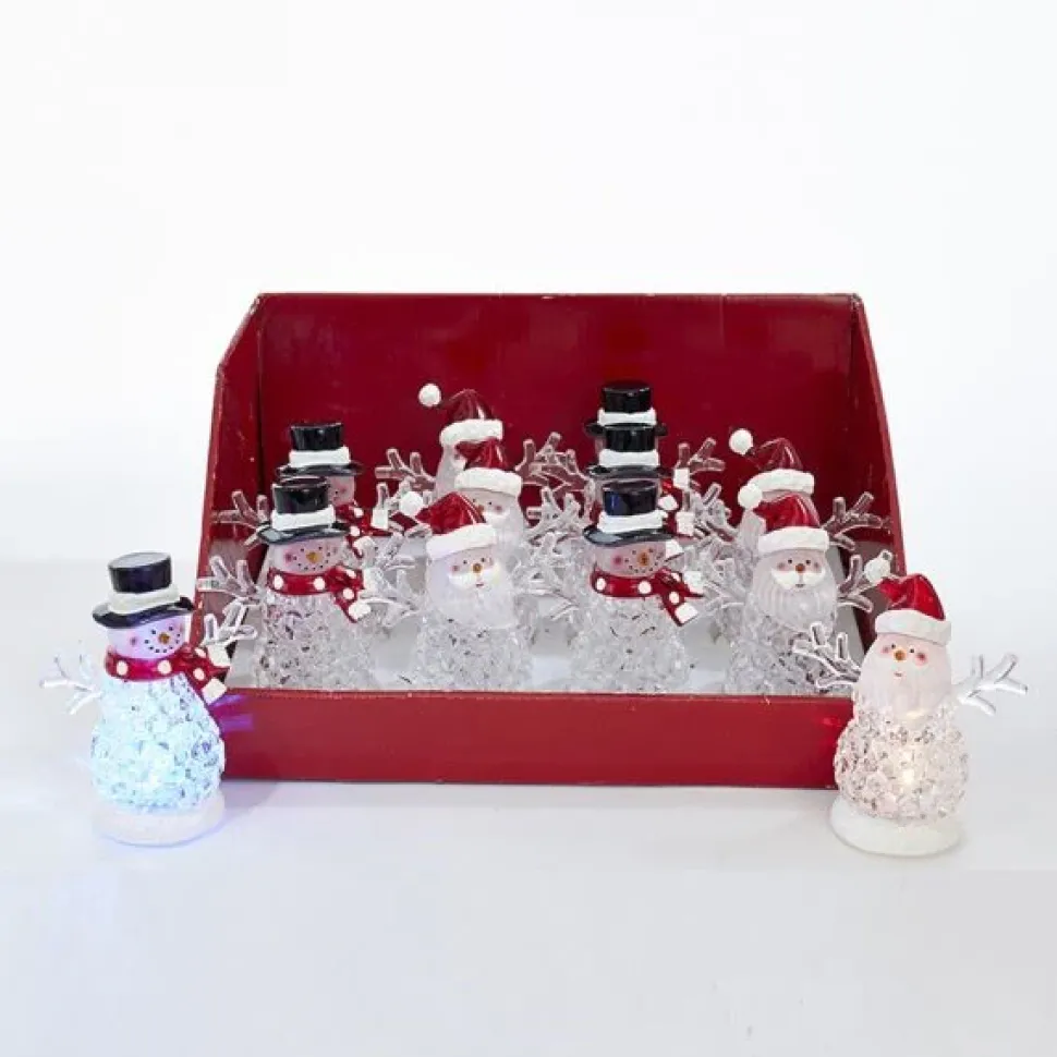 Santas^Kurt S Adler Battery-Operated Led Color Changing Light-Up Snowman/Santa