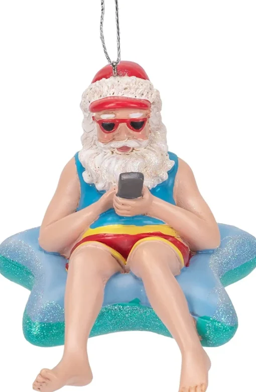 Kurt S Adler Beach Santa In Starfish Float Christmas Ornament, E0467, Kurt Adler Sale