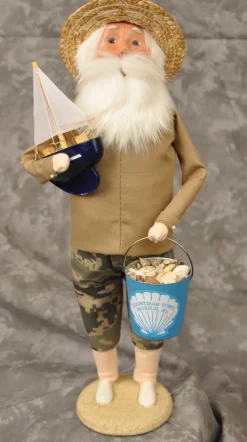 Byers Choice Beach Santa With Sailboat Christmas Town Exclusive, , Znau171 Clearance