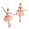 Kurt S Adler Blush Pink Ballerina Ornaments, 2 Assorted, E0534, Kurt Adler Fashion
