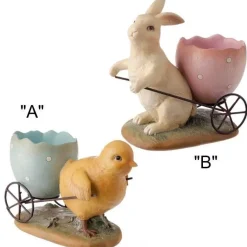 Easter^Raz Bunny Or Chick With Wagon