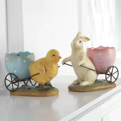Easter^Raz Bunny Or Chick With Wagon