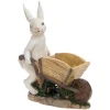 Resin^Raz Bunny With Wheel Barrel