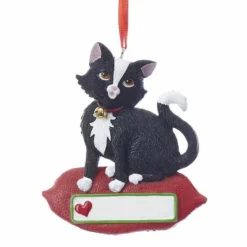 Stocking / Skirt^Kurt S Adler Cat On Pillow Ornament, A1840, Kurt Adler