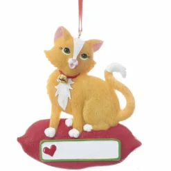 Stocking / Skirt^Kurt S Adler Cat On Pillow Ornament, A1840, Kurt Adler