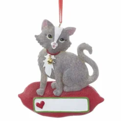 Stocking / Skirt^Kurt S Adler Cat On Pillow Ornament, A1840, Kurt Adler