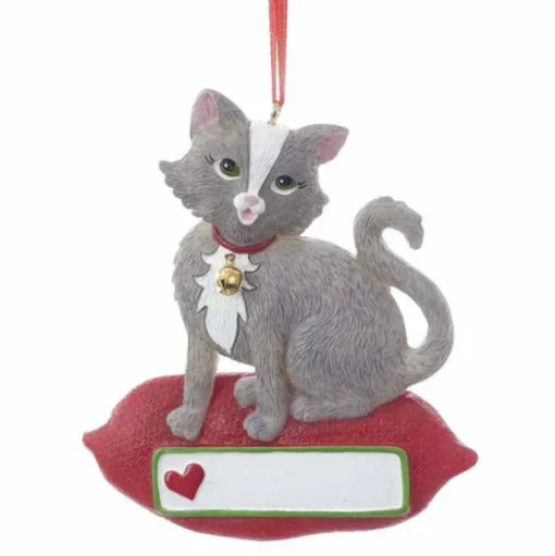 Stocking / Skirt^Kurt S Adler Cat On Pillow Ornament, A1840, Kurt Adler