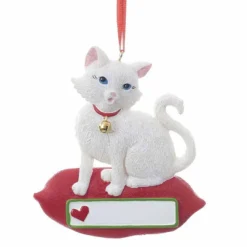 Stocking / Skirt^Kurt S Adler Cat On Pillow Ornament, A1840, Kurt Adler