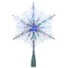 Acrylic^Kurt S Adler Clear Snowflake With 20 Rgb Led Lights Treetop 9", Ad2808