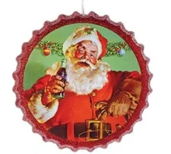 Santas^Kurt S Adler Coca-Cola® Santa Bottle Cap Ornaments