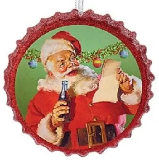 Santas^Kurt S Adler Coca-Cola® Santa Bottle Cap Ornaments