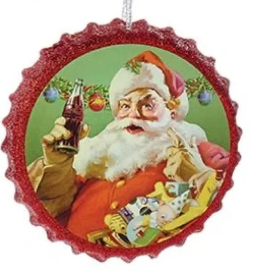 Santas^Kurt S Adler Coca-Cola® Santa Bottle Cap Ornaments
