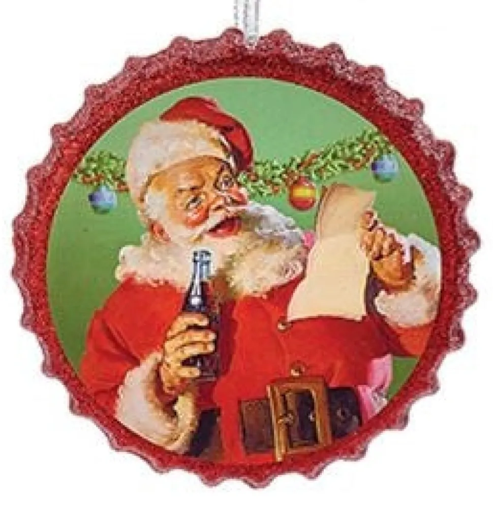 Kurt S Adler Coca-Cola® Santa Bottle Cap Ornaments New