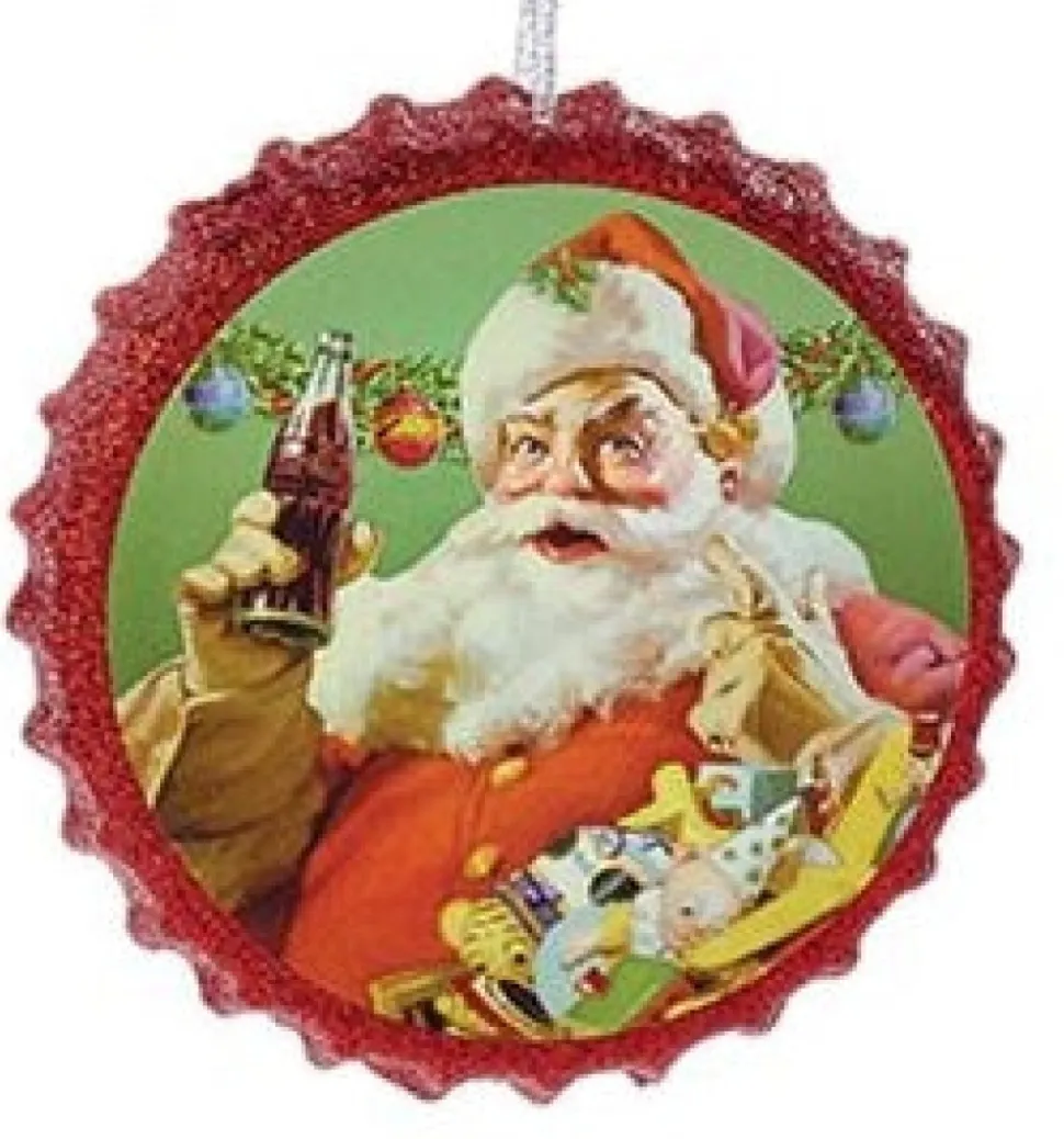 Kurt S Adler Coca-Cola® Santa Bottle Cap Ornaments New