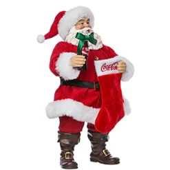 Clothtique/Fabriche Santas^Kurt S Adler Coca-Cola® Santa With Coke Bottle And Stocking