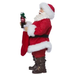 Clothtique/Fabriche Santas^Kurt S Adler Coca-Cola® Santa With Coke Bottle And Stocking