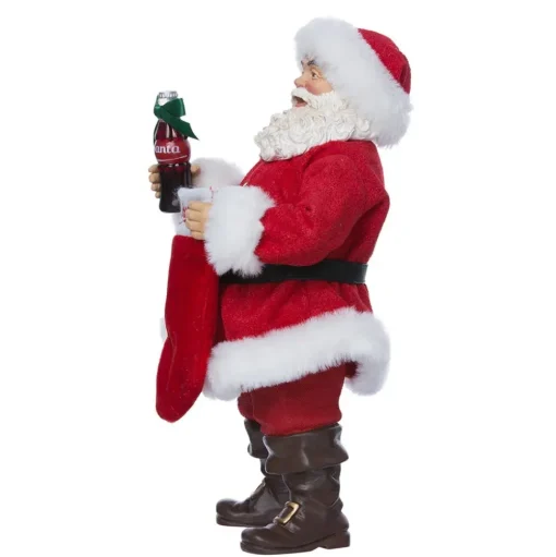 Clothtique/Fabriche Santas^Kurt S Adler Coca-Cola® Santa With Coke Bottle And Stocking