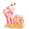 Glass^Christopher Radko Cr, A Beary Good Girl Sleigh, 1020395,