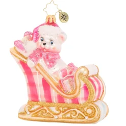Glass^Christopher Radko Cr, A Beary Good Girl Sleigh, 1020395,