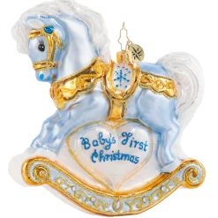 Blown Glass^Christopher Radko Cr, Baby's First Christmas Foal, 1020687,