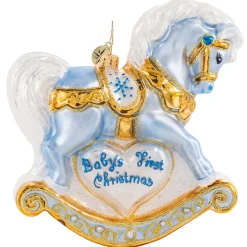 Blown Glass^Christopher Radko Cr, Baby's First Christmas Foal, 1020687,
