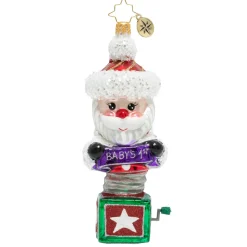 Blown Glass^Christopher Radko Cr, Baby's First Santa Surprise, 1020173,