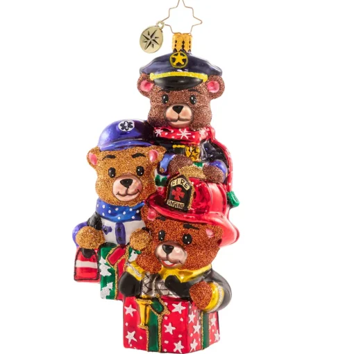 Blown Glass^Christopher Radko Cr, Beary Best Rescuers, 1020834,