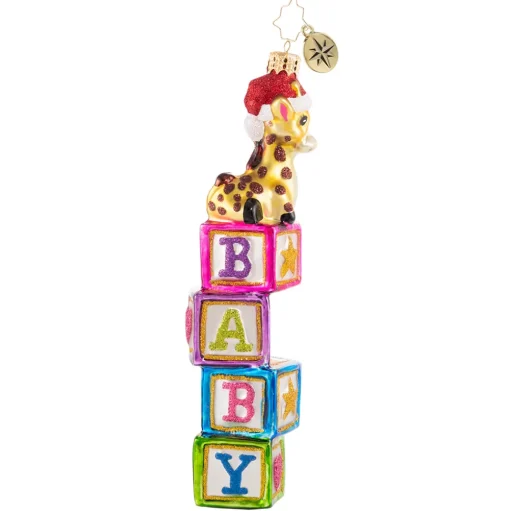 Stocking / Skirt^Christopher Radko Cr, Block-Balancing Baby Giraffe, 1020753,