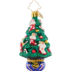 Blown Glass^Christopher Radko Cr, Candy Cane Conifer Gem, 1021435. Gem