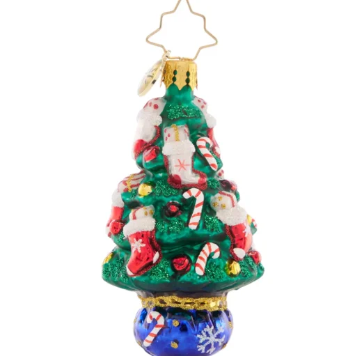 Glass^Christopher Radko Cr, Candy Cane Conifer Gem, 1021435. Gem