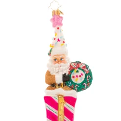 Blown Glass^Christopher Radko Cr, Christmas Confetti Santa, 1021314, Radko