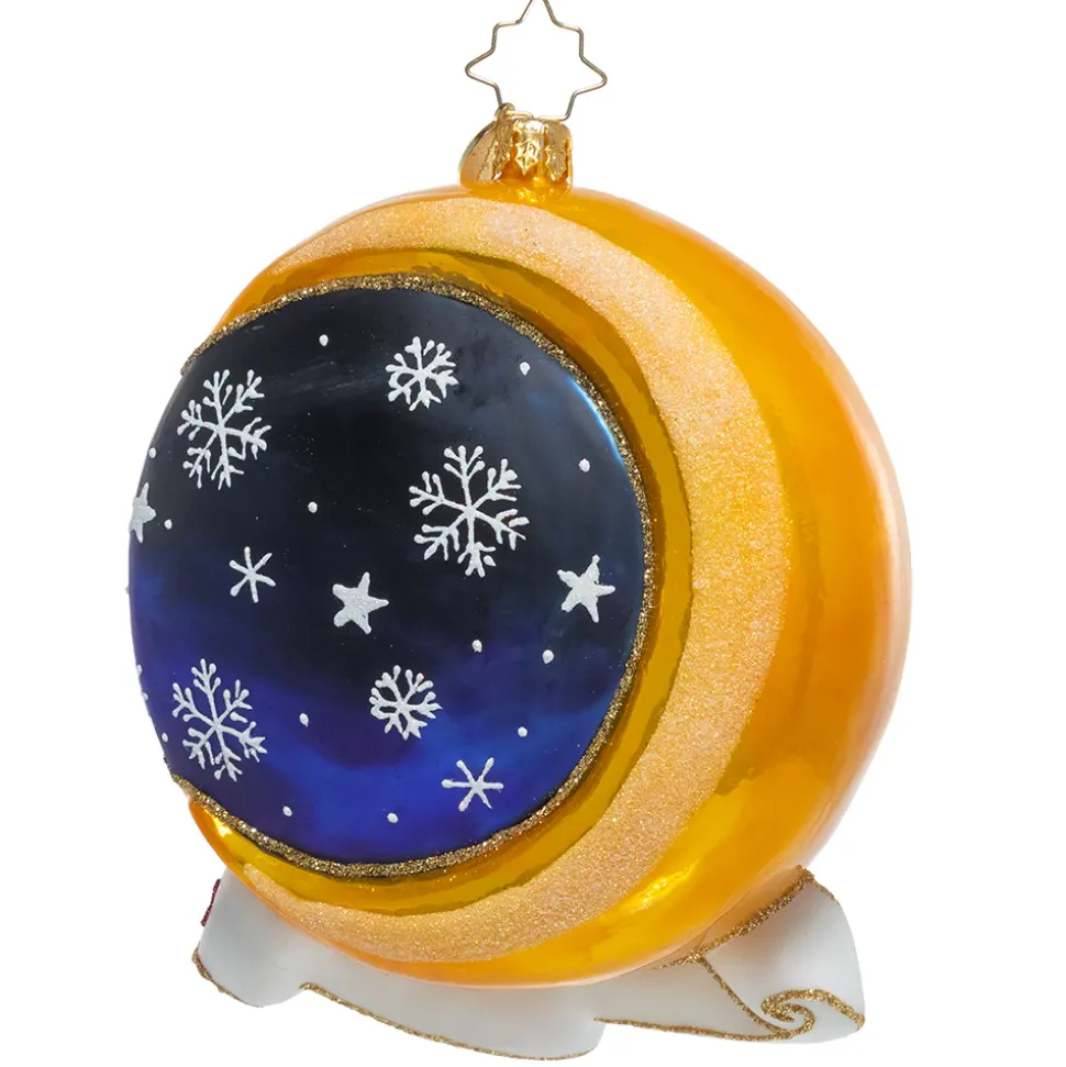 Blown Glass^Christopher Radko Cr, Crescent Moon Christmas, 1021112,