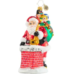 Stocking / Skirt^Christopher Radko Cr, Down The Chimney He Goes!, 1020619,