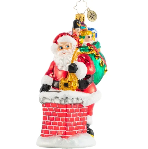 Stocking / Skirt^Christopher Radko Cr, Down The Chimney He Goes!, 1020619,