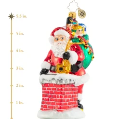 Stocking / Skirt^Christopher Radko Cr, Down The Chimney He Goes!, 1020619,