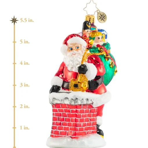 Stocking / Skirt^Christopher Radko Cr, Down The Chimney He Goes!, 1020619,