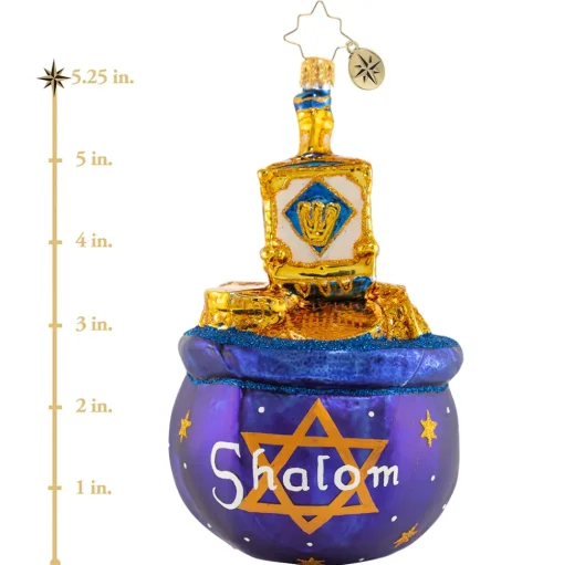 Blown Glass^Christopher Radko Cr, Dreidel Jackpot, 1020887,