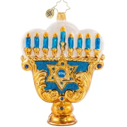 Glass^Christopher Radko Cr, Eight Nights Of Light Menorah, 1020517,