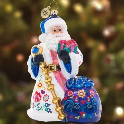 Santas^Christopher Radko Cr, Floral Folk Santa, 1021441, Radko