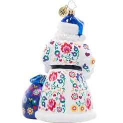 Santas^Christopher Radko Cr, Floral Folk Santa, 1021441, Radko