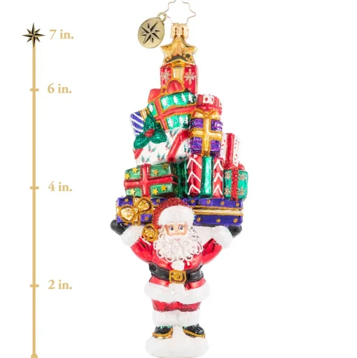 Glass^Christopher Radko Cr, Gift Liftin' Santa, 1020695,