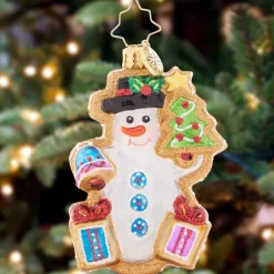 Blown Glass^Christopher Radko Cr, Gingerbread Snowman Gem, 1021413, Radko. Gem