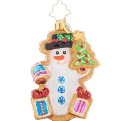 Blown Glass^Christopher Radko Cr, Gingerbread Snowman Gem, 1021413, Radko. Gem