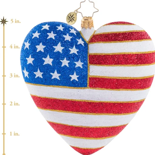 Blown Glass^Christopher Radko Cr, Heart Of America, 1020876,