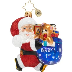 Blown Glass^Christopher Radko Cr, Hurry Santa Gem, 1020243,