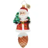 Blown Glass^Christopher Radko Cr, Into The Woods Santa, 1020427,