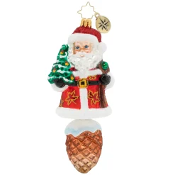 Blown Glass^Christopher Radko Cr, Into The Woods Santa, 1020427,